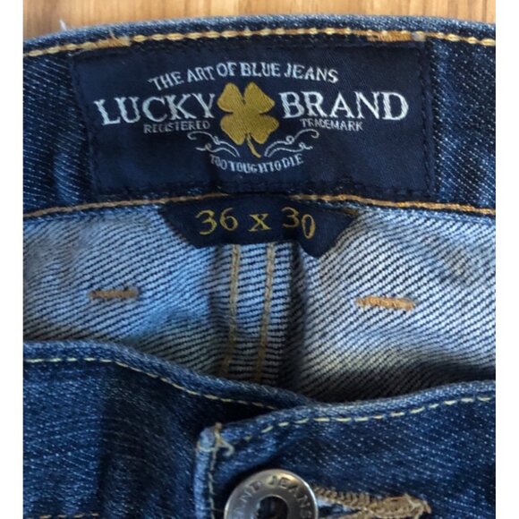 Lucky Brand 221 Original Straight Mens Jeans 36x30 Blue Denim 98% Cotton - Picture 2 of 8